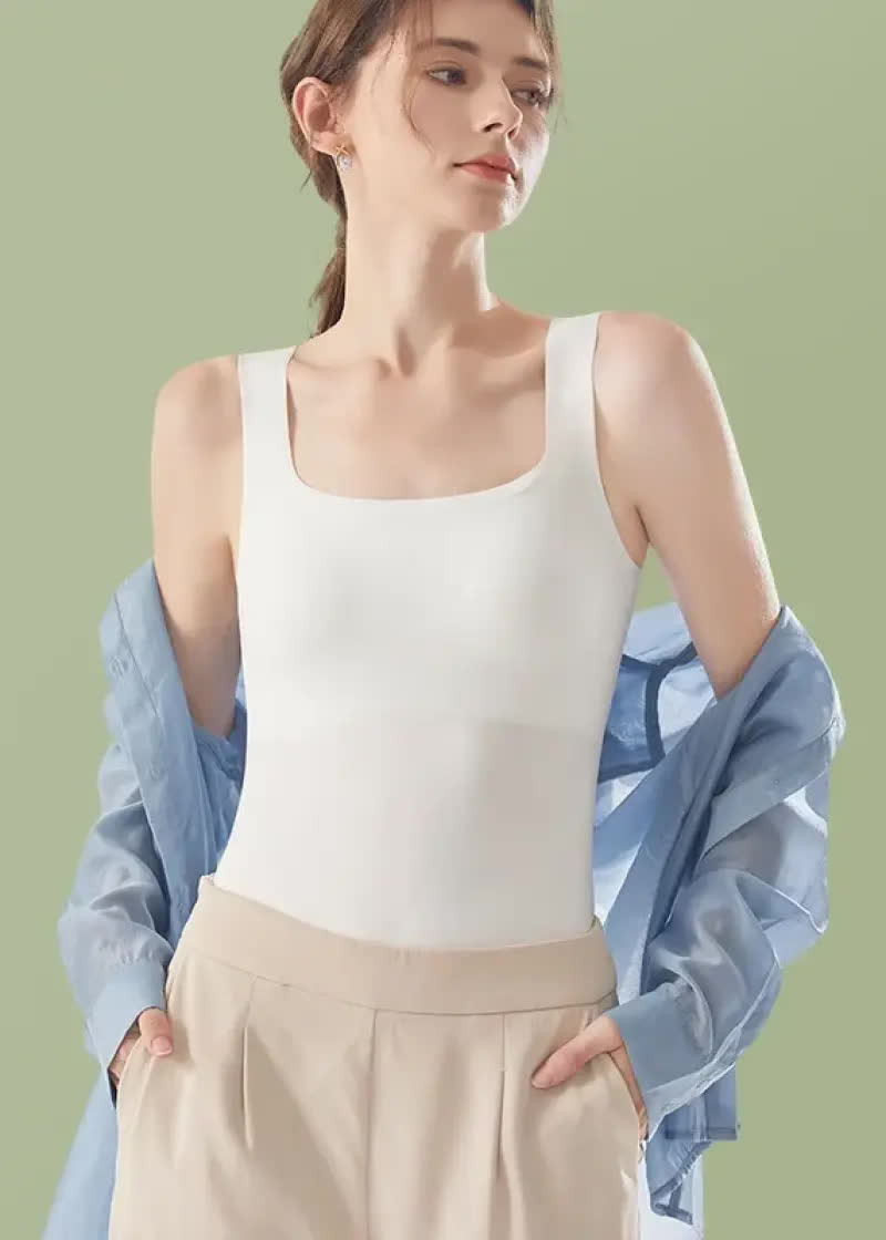 Outerwear Wide Shoulder Sleeveless Tops