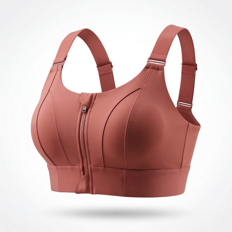 Front Zipper Sports Bra