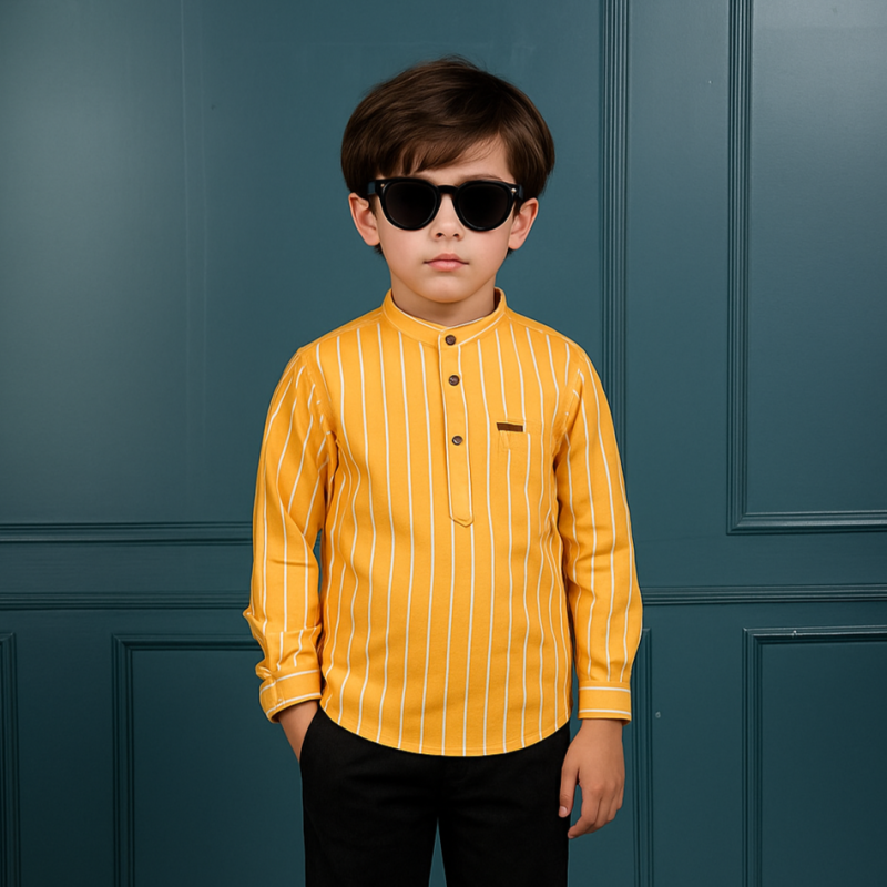 Boys' Premium Striped Cotton Katua
