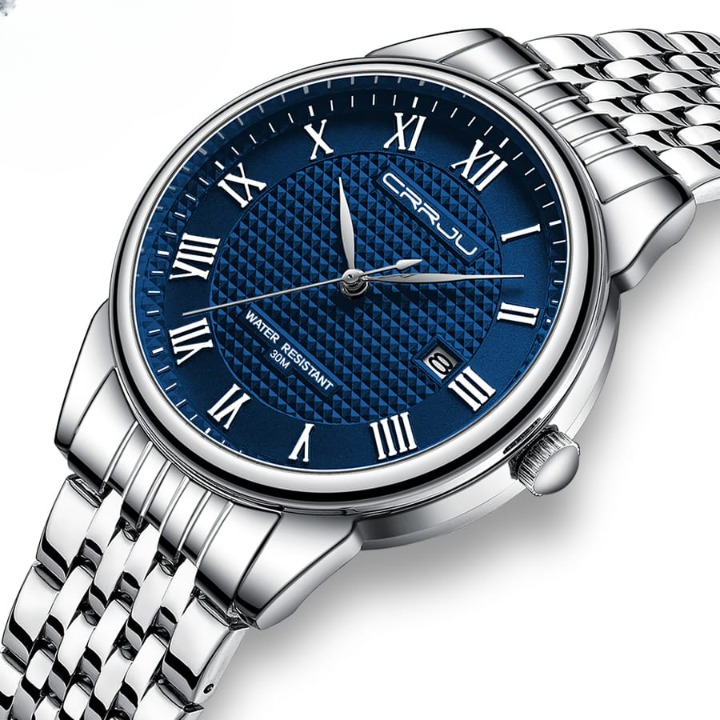 CRRJU 5010 Quartz Classic Stainless Steel Mens Watch
