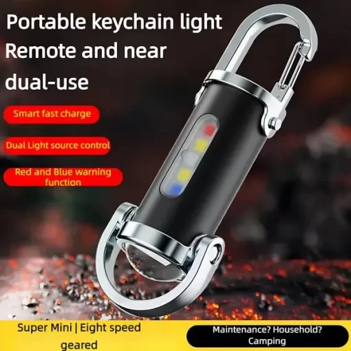 7 Modes High Power LED + COB Keychain Flashlight With Type-C Charger  KD088
