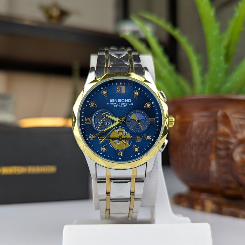BINBOND B1236 Brand Fashion Tourbillon Dial Quartz Watches Mens Luxury Stainless Steel