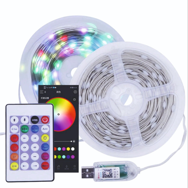 10M RGB Music LED Fairy String Light – USB Powered Flexible Color-Changing Copper Wire Light with Remote Control & Smart Bluetooth App Connectivity