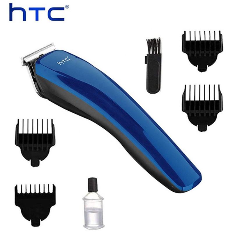 Original HTC AT-528 Professional Rechargeable Hair Clipper & Beard Trimmer – Cordless Stainless Steel Grooming Kit with 4 Guide Combs & Adjustable Length Settings
