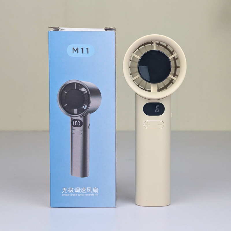 M11 Handheld Bladeless Mini Fan (Model: NL-619) – 1200mAh Rechargeable Portable Pocket Fan with 5-Speed Intelligent Digital Frequency Conversion & Type-C Charging