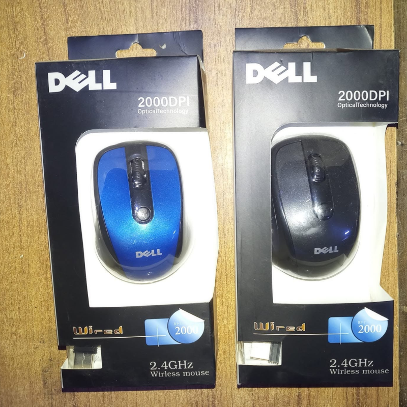 DELL Wireless Optical Mouse (2.4GHz, 2000 DPI) – Adjustable Cursor Speed, Ergonomic Comfort Grip, USB Nano Receiver, Power Switch & Wide System Compatibility