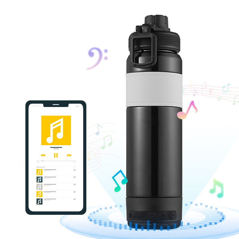 2-in-1 Portable Wireless Bluetooth Speaker & Water Bottle (550ml) – Leak-Proof Lifestyle Gadget with Hand Strap for Sports, Gym & Outdoor Travel