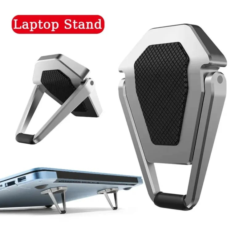 Mini Metal Foldable Laptop Stand (1 Pair) – Ergonomic Mini Desk Foot Riser, Non-Slip Silicone Support, Heat Dissipation & Portable Mount Holder for MacBook, Air, Pro, Lenovo & All Notebooks