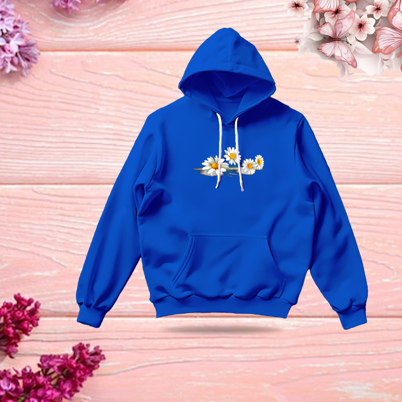 Premium Comfortable Stylish (Sunflower--blue) Ladies winter hoodie