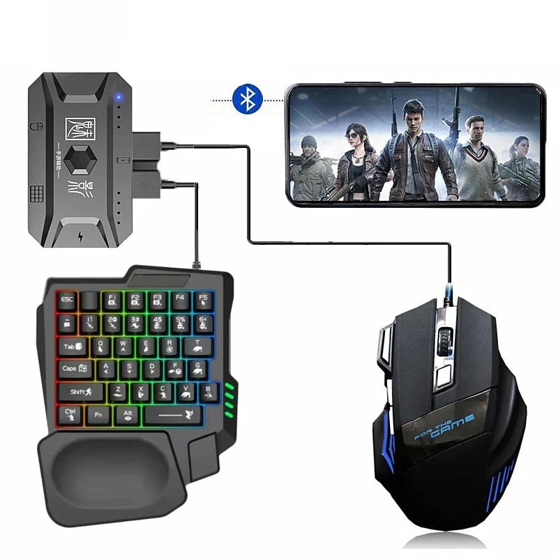 5-in-1 Mobile Gaming Combo Pack – Phone Stand, Keyboard & Mouse Converter Kit for Enhanced Precision, Ergonomic Comfort & Console-Like Mobile Gaming