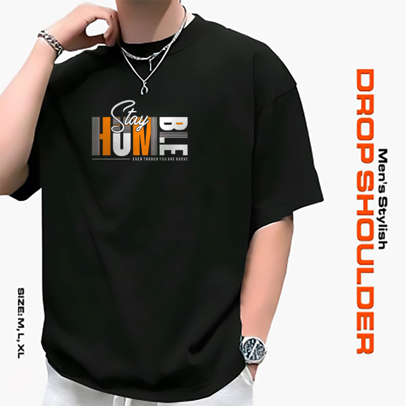 Men's Stylish Drop Shoulder- Black