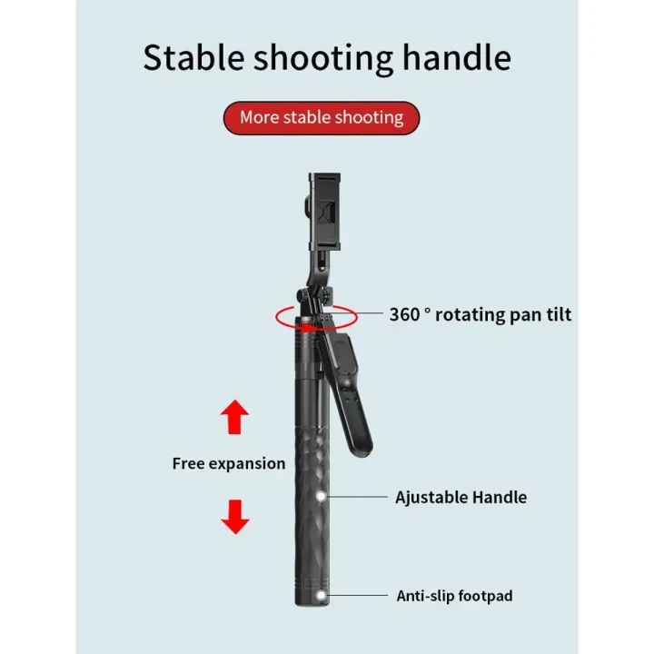 JMARY KT-239 1.75M Handheld Selfie Stick & Tripod Stand 2-in-1 – Extendable Vlogging Monopod with Universal Compatibility for Smartphones & Cameras