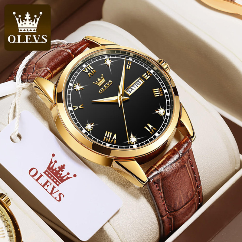OLEVS 6896 Luxury Simple and Modern Watch (Black)