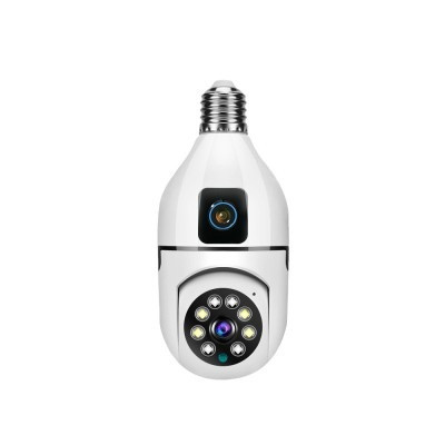 V380 SQ002 3MP Bulb WiFi IP Camera – 360-Degree Panoramic Wireless CCTV with Color Night Vision, Two-Way Audio, Motion Detection & E27 Socket Installation