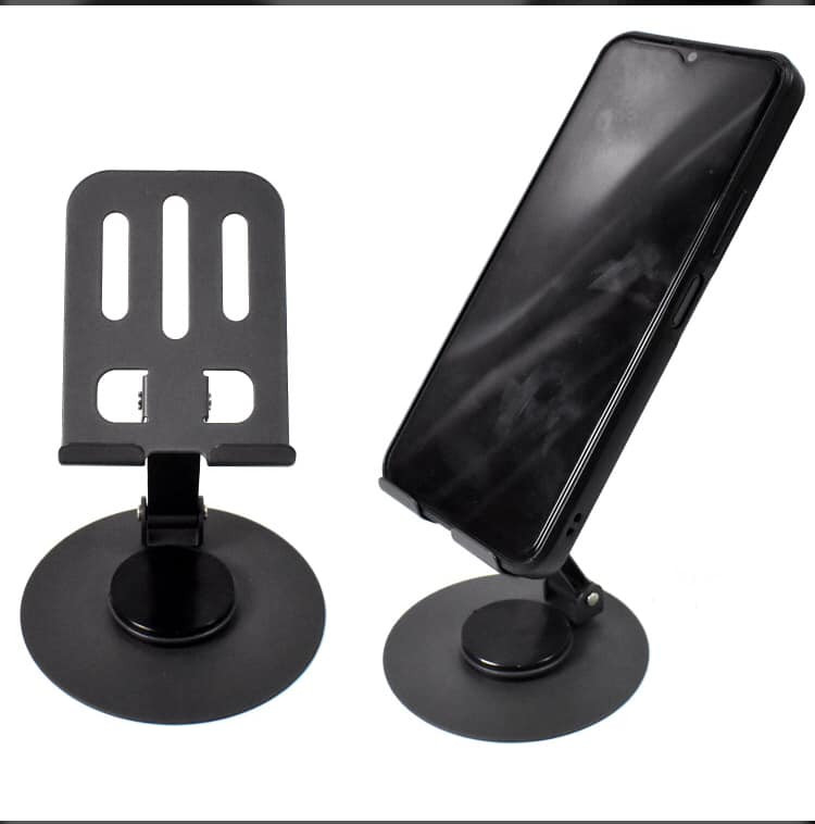 360° Rotatable Desktop Phone & Tablet Holder Stand – Foldable Aluminum Alloy Adjustable Mount with Anti-Slip Rubber Base for 4.7" to 13" Devices