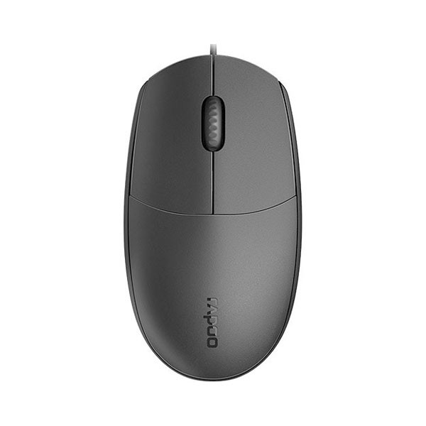 Rapoo N100 Wired Optical Mouse (Black) – 1000 DPI Precision Sensor, Ambidextrous Ergonomic Design, 1.5M Cable & 2-Year Warranty
