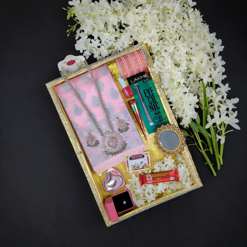 Premium Silk Katan Saree Combo Pack – Pink