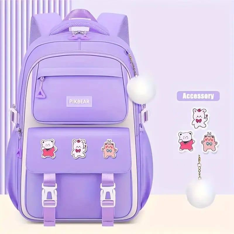 Kids Backpack Children School Bags Waterproof Primary Schoolbag Book Bag (Purple)