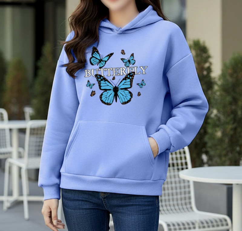 Premium Comfortable Printed Ladies Winter Hoodie