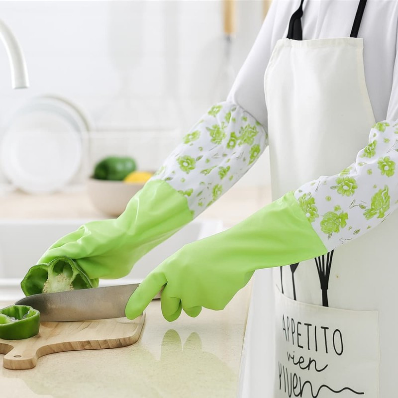 Rubber Cleaning & Kitchen Dishwashing Gloves – Durable, Waterproof & Heat-Resistant Multipurpose Gloves with Non-Slip Grip for Household Cleaning (Multi-Colors)
