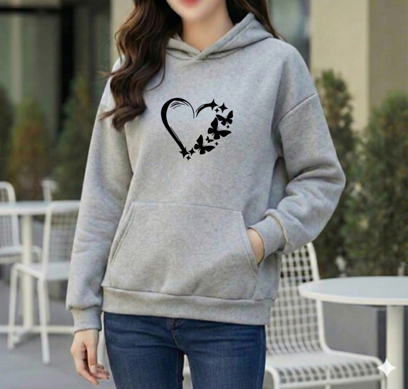 Premium Comfortable Printed Ladies Winter Hoodie