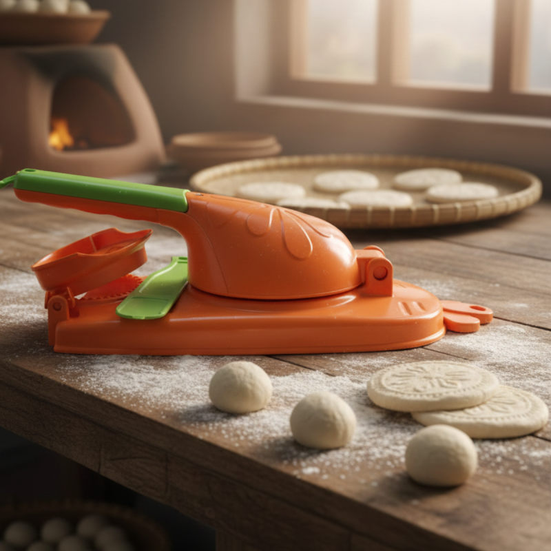2-in-1 Dumpling, Momo & Pitha Maker – Manual Pressing Puli Pitha Molding Tool & Fast Dough Press Machine for Kitchen
