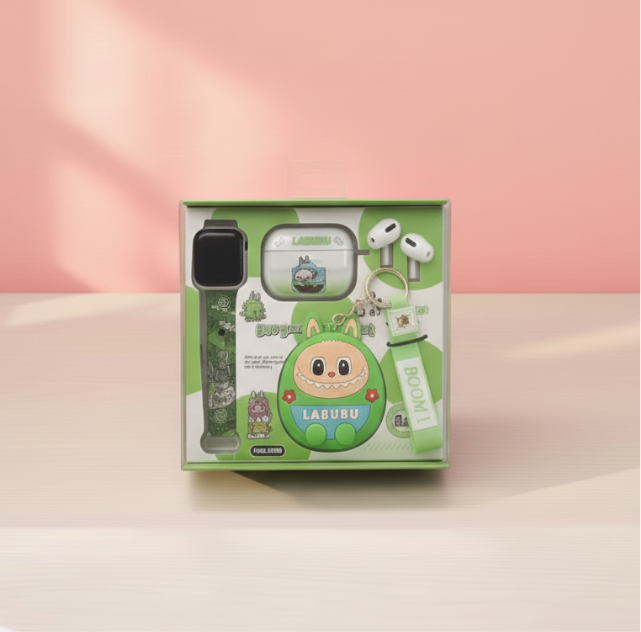 Pop Mart Labubu 2-in-1 Gadget Set – Cute Wireless TWS Earbuds & Smartwatch Strap Combo with Collectible Character Case