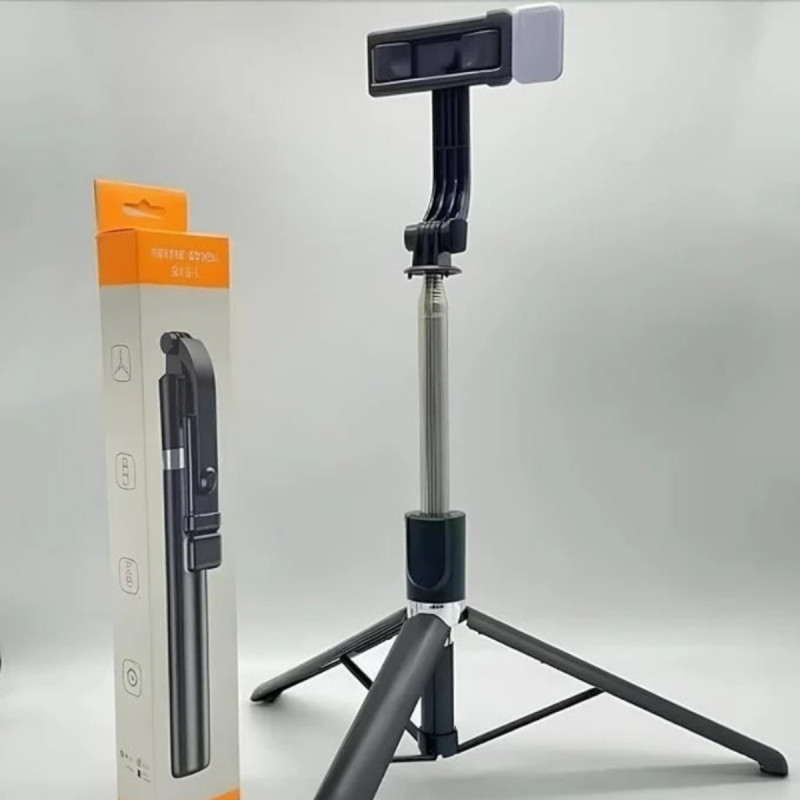 R1S-L 3-In-1 Bluetooth Selfie Stick & Tripod Stand – Extendable Monopod with Rechargeable Fill Light & 10M Wireless Remote for Smartphones & Vlogging