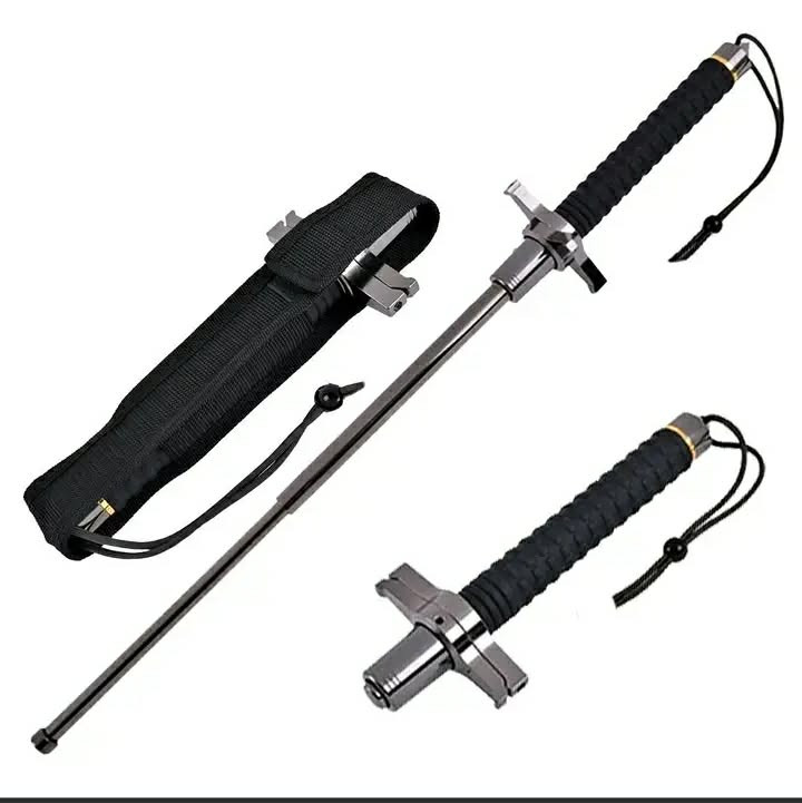28 Inch Expandable Defence Stick – Heavy Duty Hardened Steel Tactical Baton with Glass Breaker Tip & Anti-Slip Rubber Grip for Personal Safety