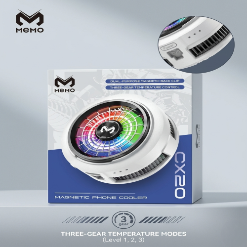 MEMO CX20 RGB Magnetic Phone Cooler – 3-Gear Temperature Control, Advanced Semiconductor Refrigeration, Dual-Purpose Magnetic & Back Clip, Low Noise Fan for Smooth Mobile Gaming