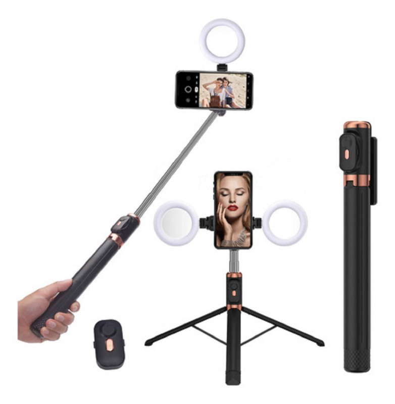 Plokama LIVE-K9 Pro 1700mm Ultra Long Selfie Stick & Tripod Stand – 5.6 Feet Extendable Vlogging Monopod with Ring Light, 10M Bluetooth Remote & Portrait/Landscape Mode