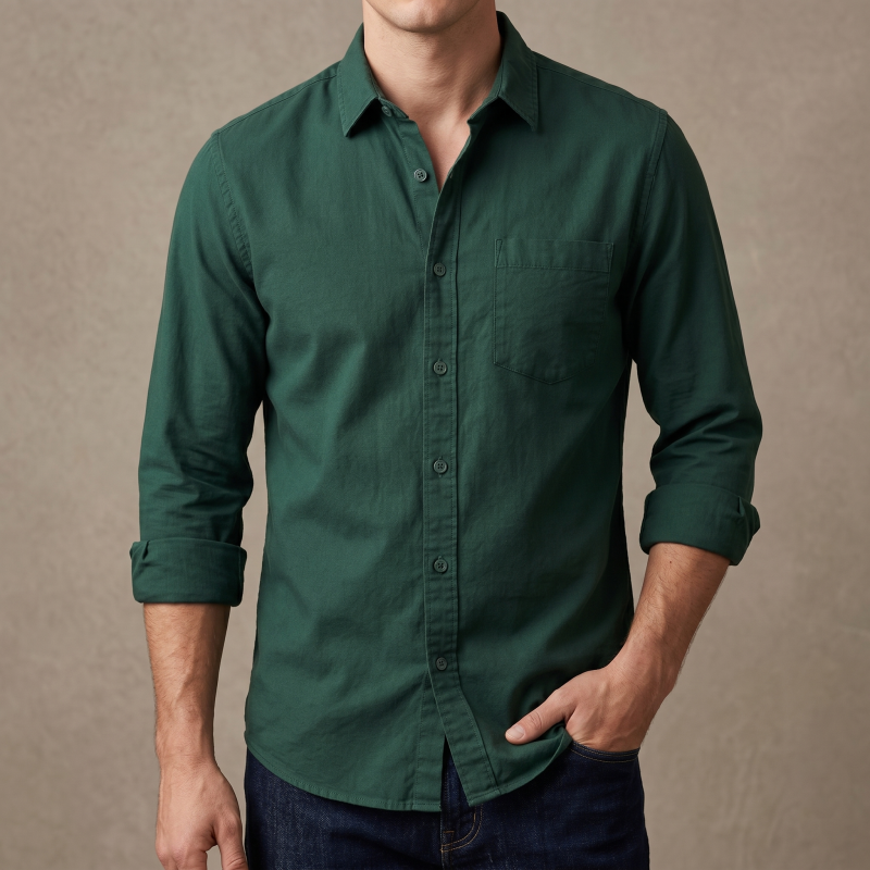 Fashionable casual shirt for men (green)