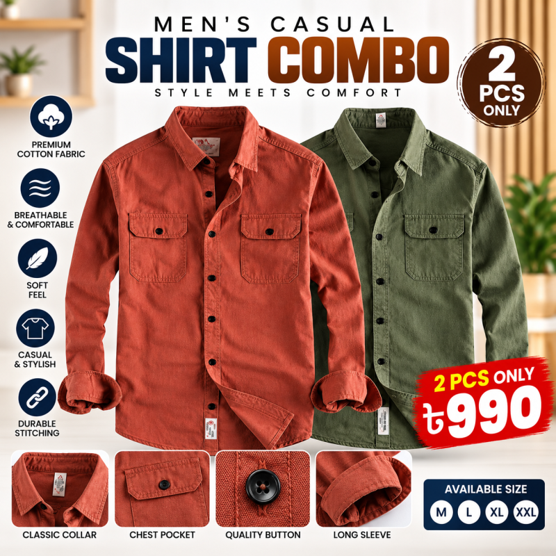 High Thickness Double Pocket Shirt (2PIS COMBO)
