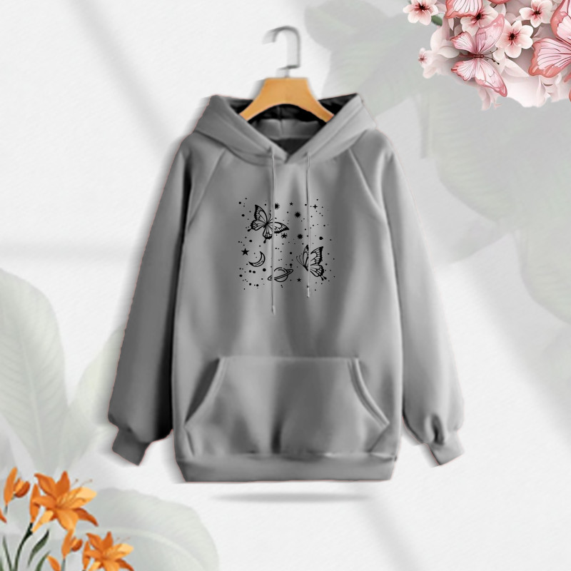 Premium Comfortable (Butterflies Glove) Ladies winter hoodie