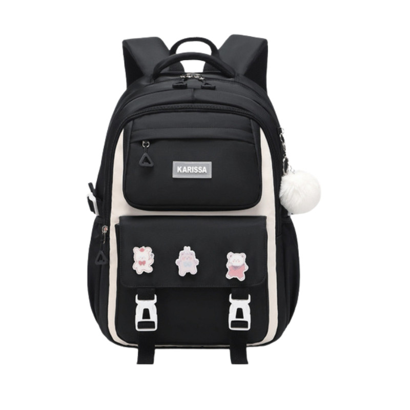 Cute KARISSA Kids Waterproof School Backpack - Black