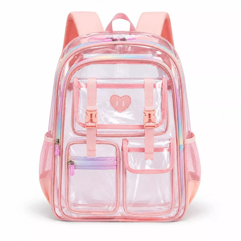 Sesame Baby Cute Transparent Waterproof Kids Backpack - Pink