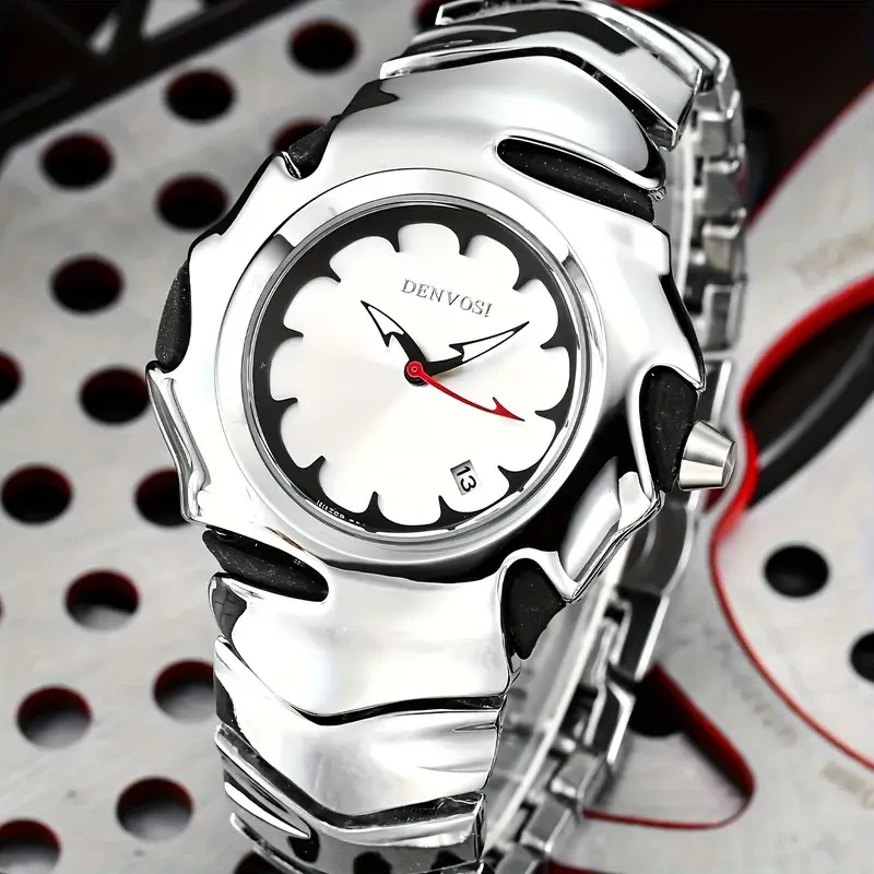 DENVOSI Premium Metal Watch – Bold Design (Silver Dial)