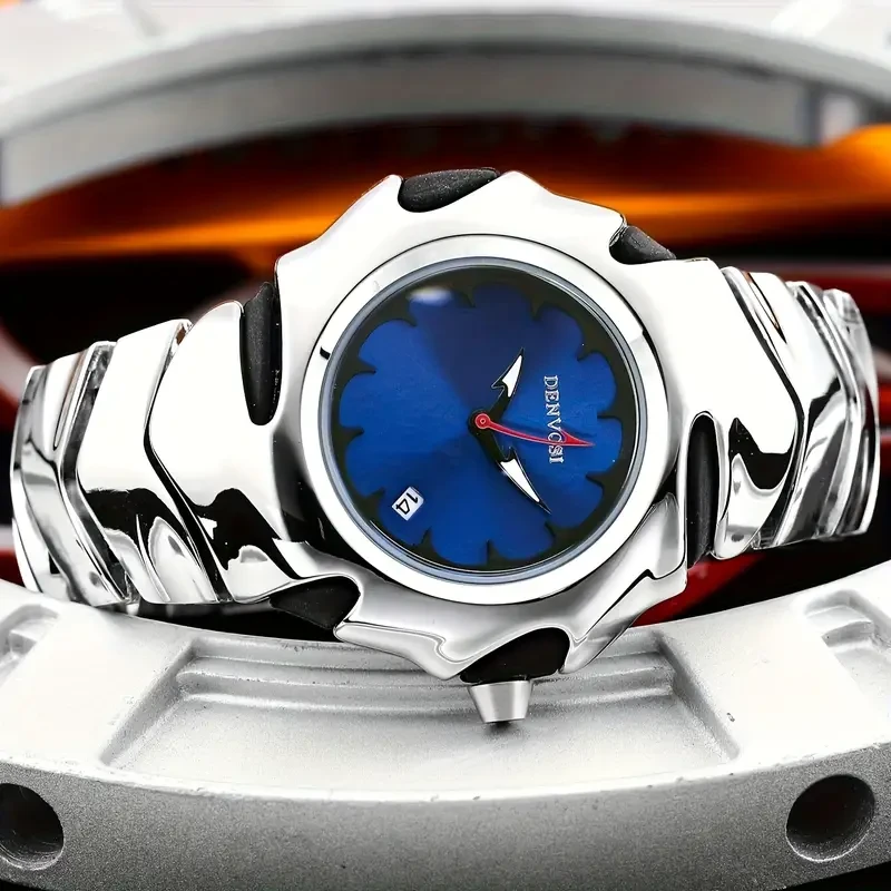 DENVOSI Premium Metal Watch – Bold Design (Blue Dial)