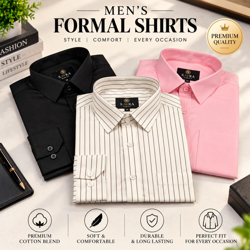 Premium Formal Shirt 3 Pcs Combo