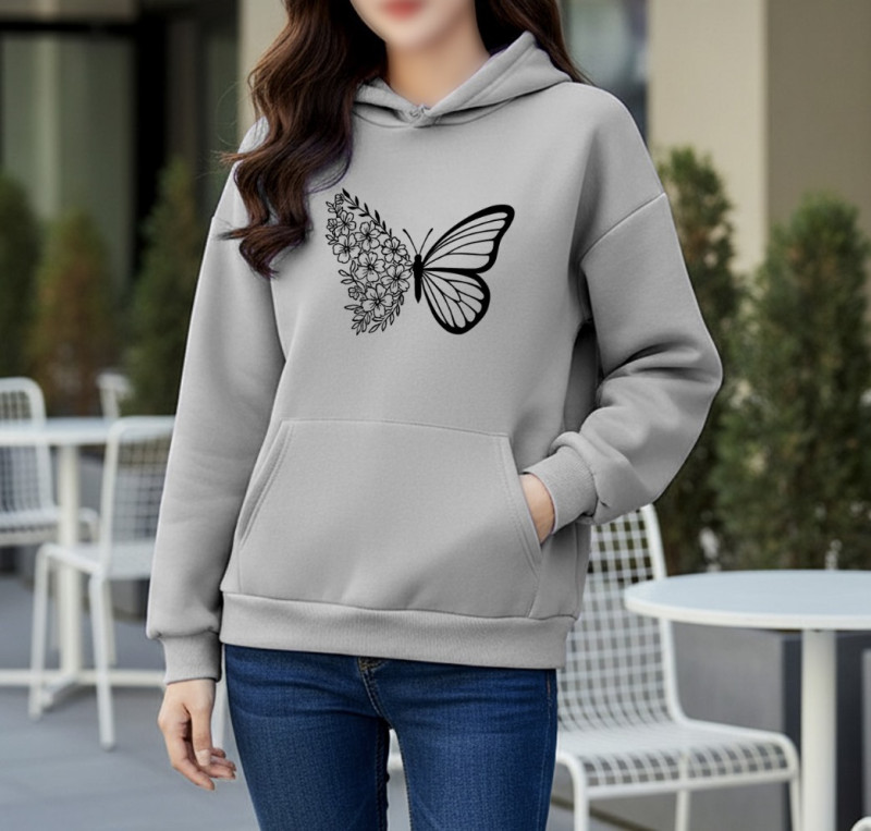 Premium Comfortable Printed Ladies Winter Hoodie