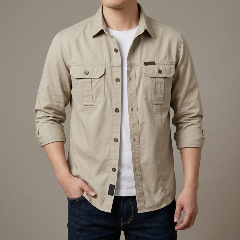 Full sleeves double pocket panel Shirt