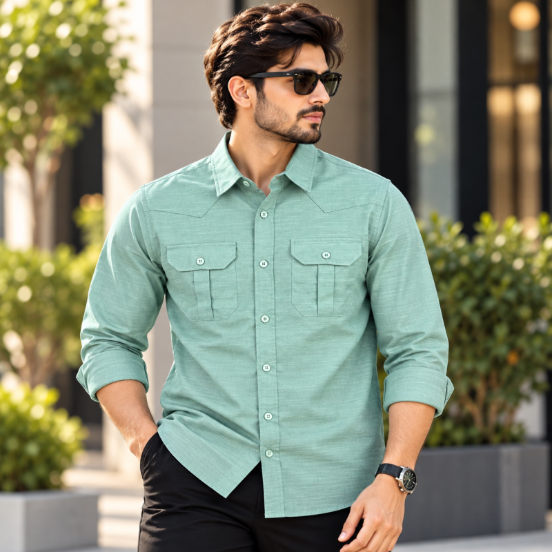 Premium Lap Seam Double Pocket Shirt