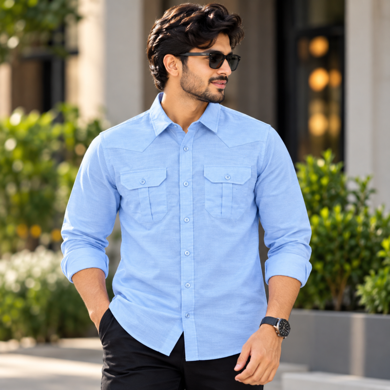Premium Lap Seam Double Pocket Shirt