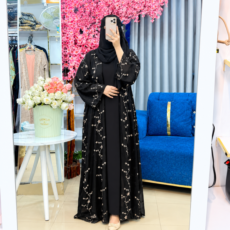 Abaya with inner vest and hijab set