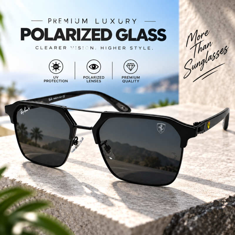 Premium Luxury Polarized Sunglasses – High-Grade Metal Alloy Frame with Superior Scratch-Resistant Matte Black Finish, UV Protection & Ultra-Lightweight Comfort Eyewear for Men
